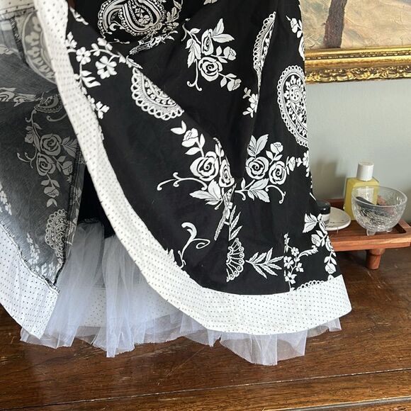 Ruby Rox Y2K Strapless Party Dress Black Paisley Size Small - Picture 4 of 4